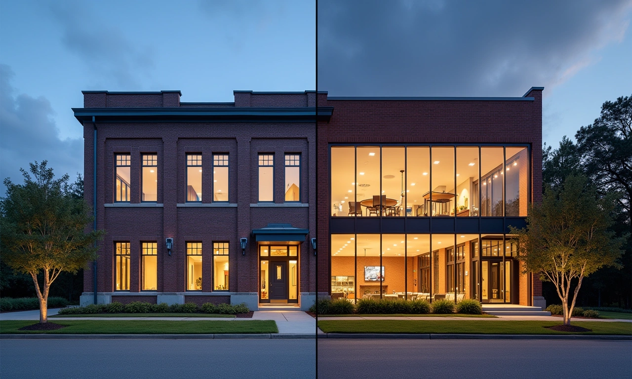 Adaptive reuse transformation historic building exterior